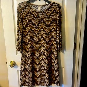 Multi-color browns and black dress